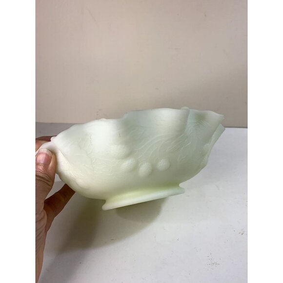 Vintage Fenton Uranium Custard Glass Candy Dish Art Deco Depression Vaseline - Picture 7 of 9